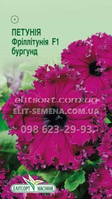 Квіти Петунія Фріллітунія Бургунд F1 10шт