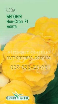 Квіти Бегонія Нон Стоп жовта F1 5шт